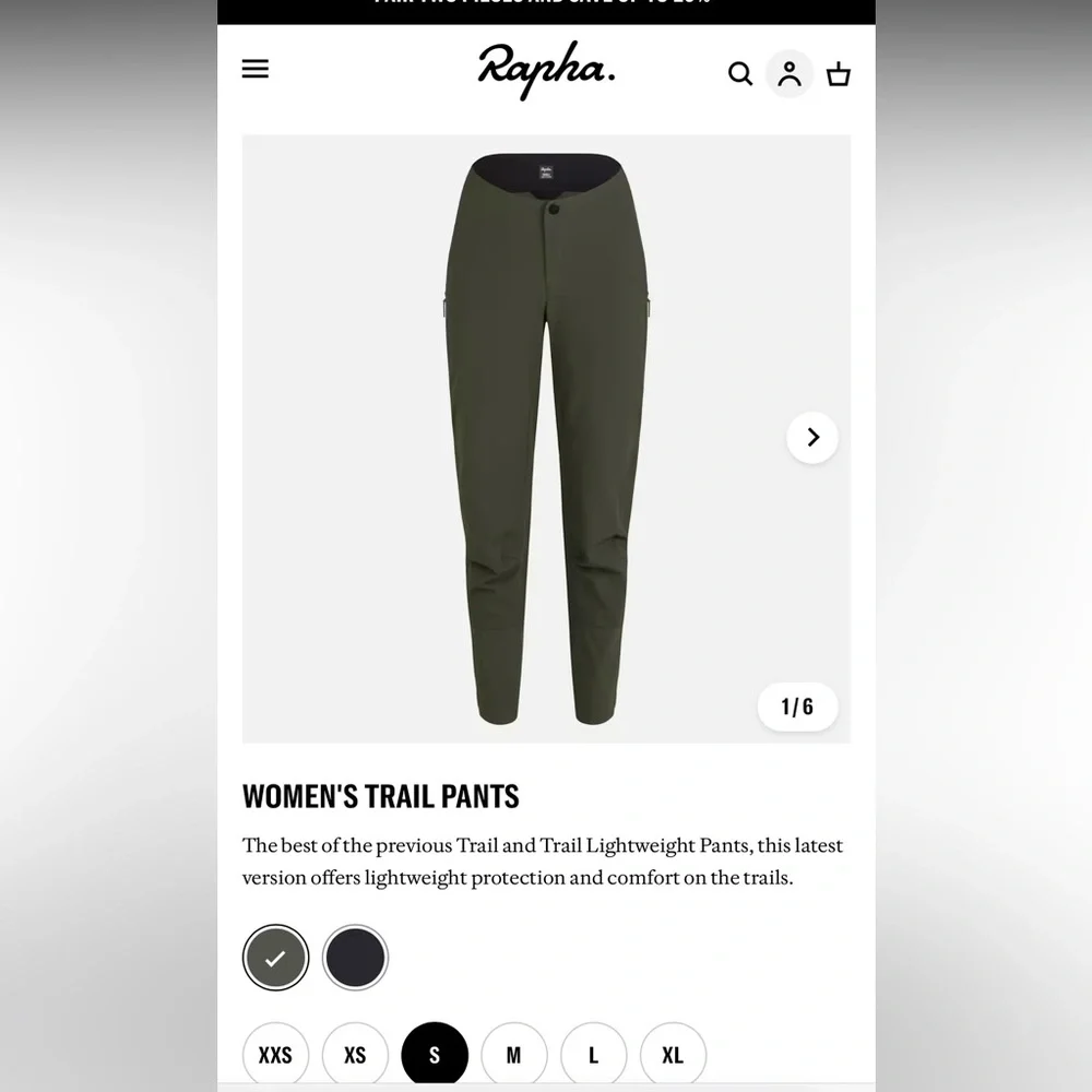 Rapha Women’s MTB Trail Pants in size Small, olive green. In perfect condition! - Picture 1 of 13